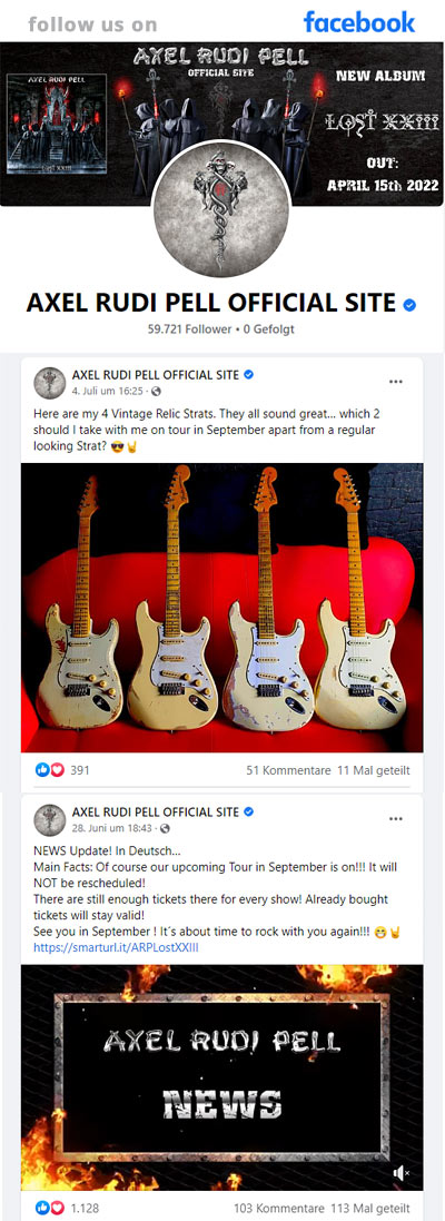 Axel Rudi Pell Official Site on Facebook